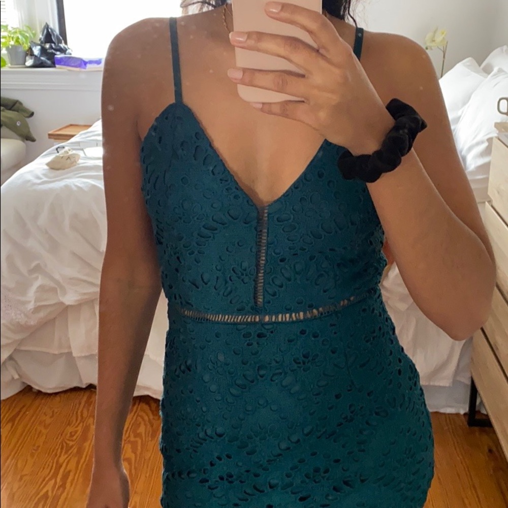 Green cocktail dress